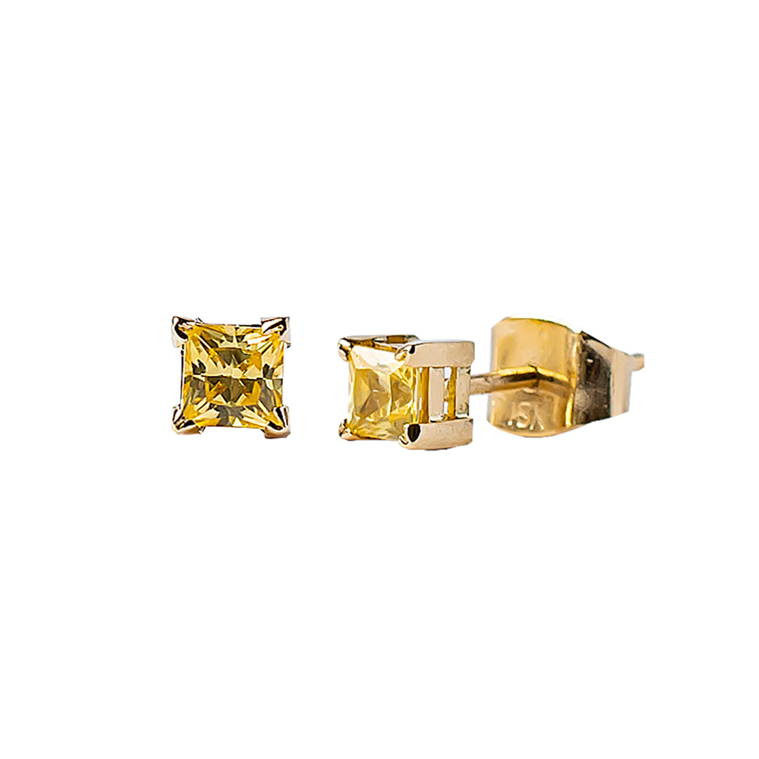 Broqueles Queen con Zafiro amarillo