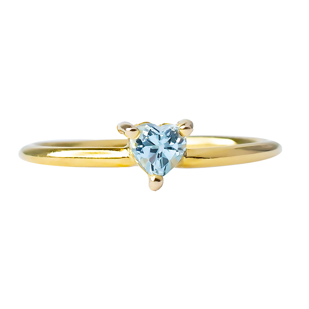 Anillo aro de oro amarillo de 18 kt Topacio Swiss Corazón