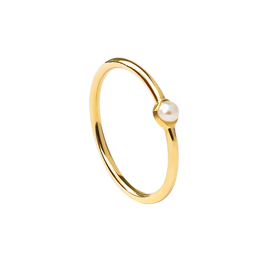 Anillo de oro amarillo de 18 kt con Perla cultivada
