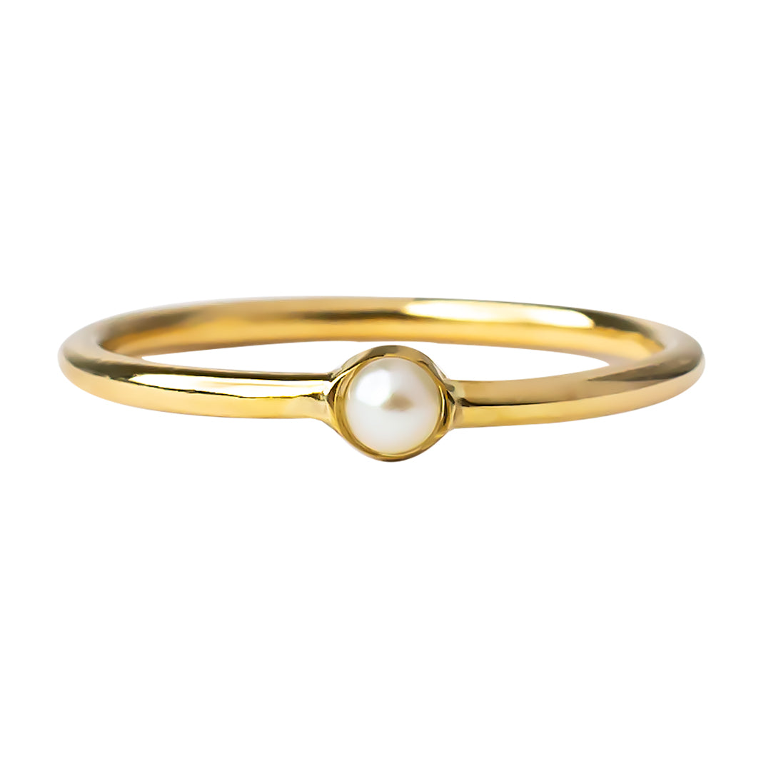 Anillo de oro amarillo de 18 kt con Perla cultivada