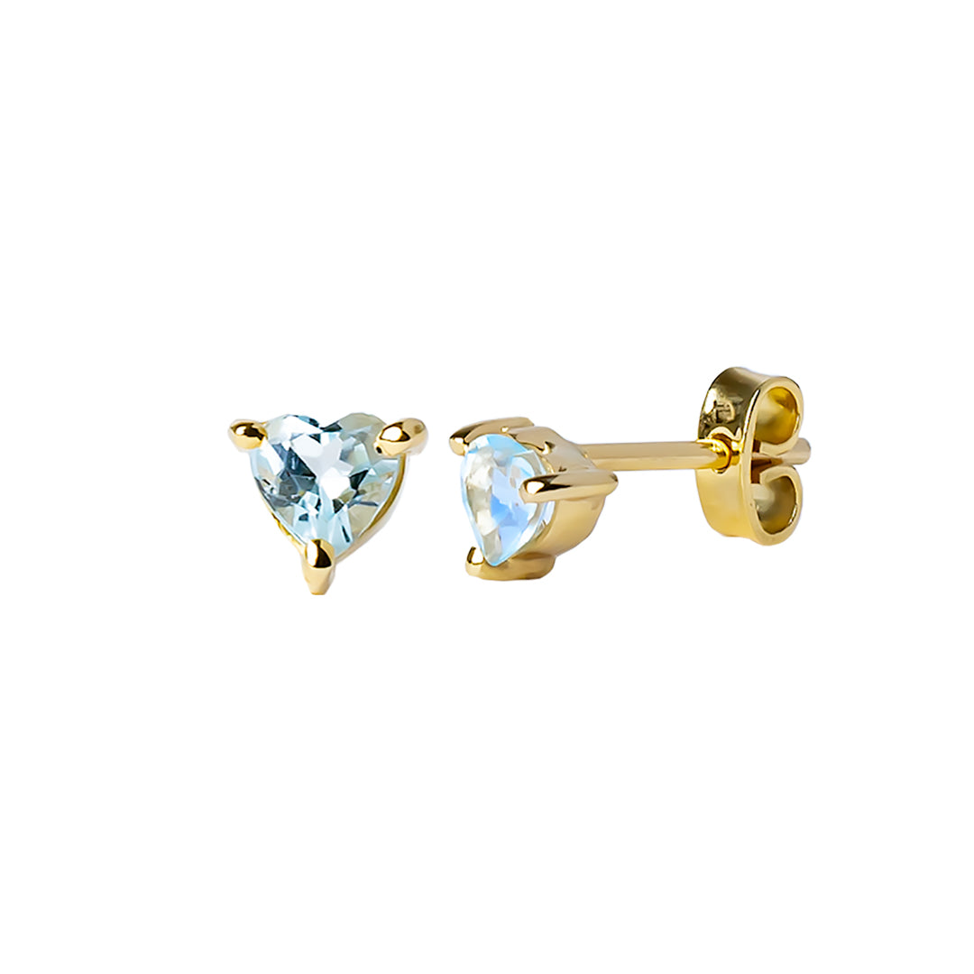 Broqueles Heart con Topacio Swiss